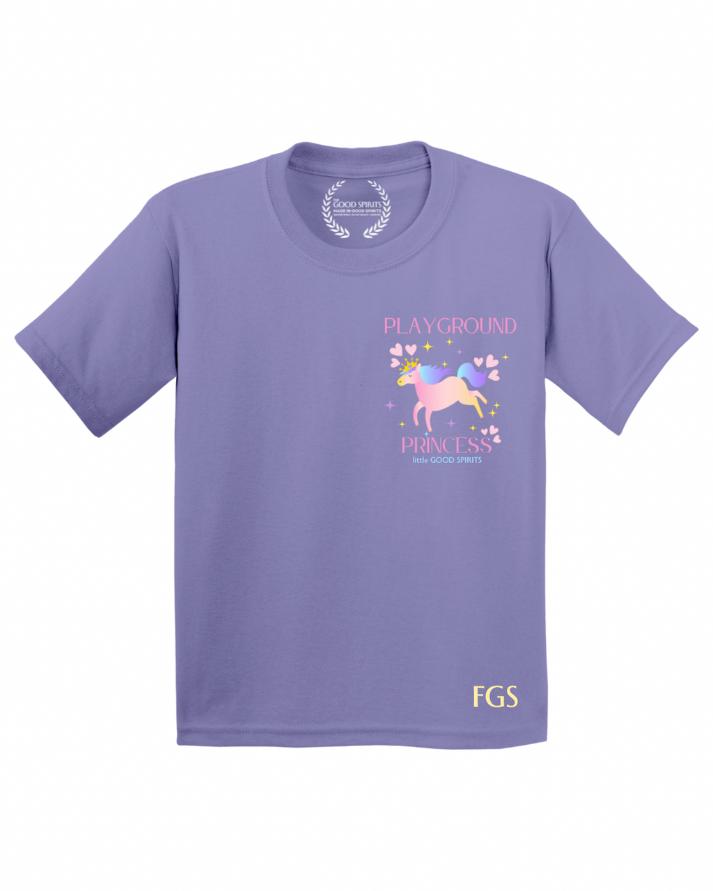 KIDS | GRAPHIC TEE | PLAYGROUND PRINCESS PURPLE BADGE