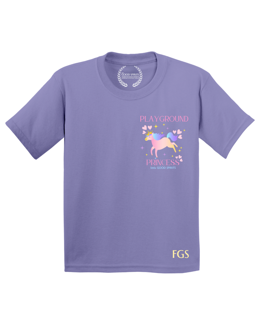 KIDS | GRAPHIC TEE | PLAYGROUND PRINCESS PURPLE BADGE