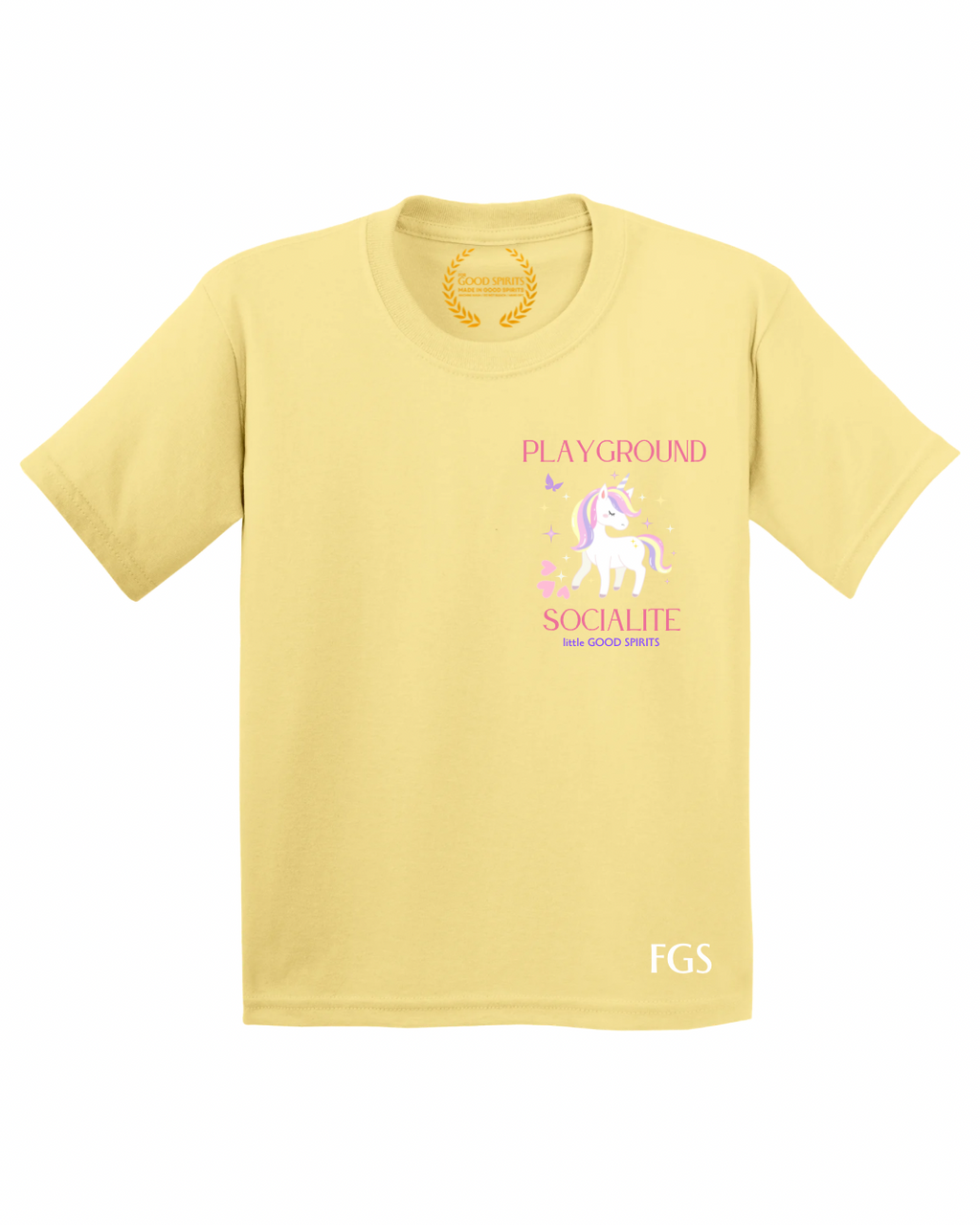 KIDS | GRAPHIC TEE | PLAYGROUND SOCIALITE YELLOW BADGE