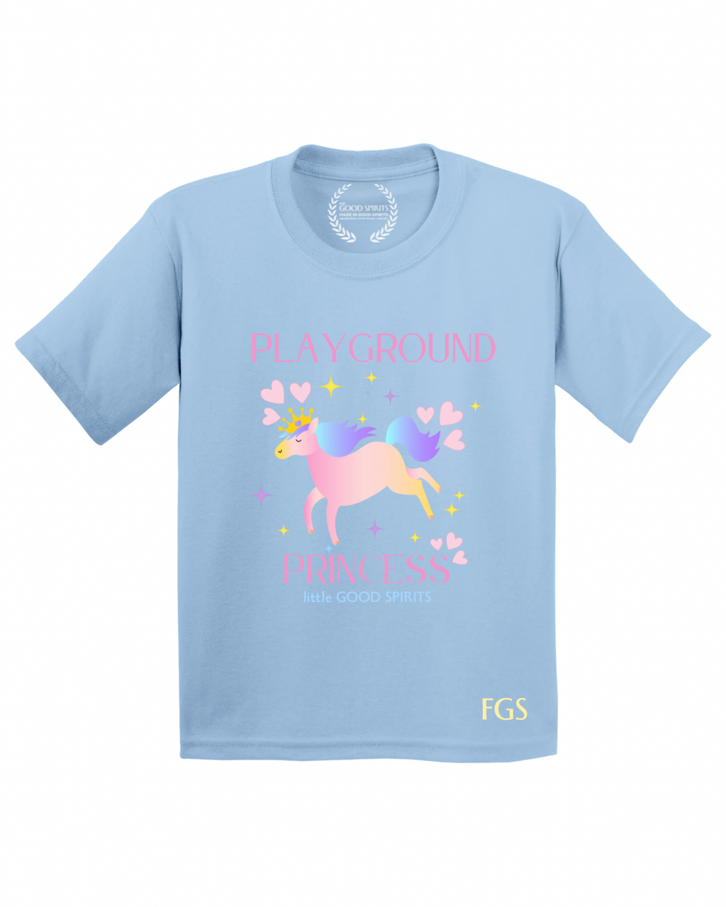 KIDS | GRAPHIC TEE | PLAYGROUND PRINCESS LIGHT BLUE