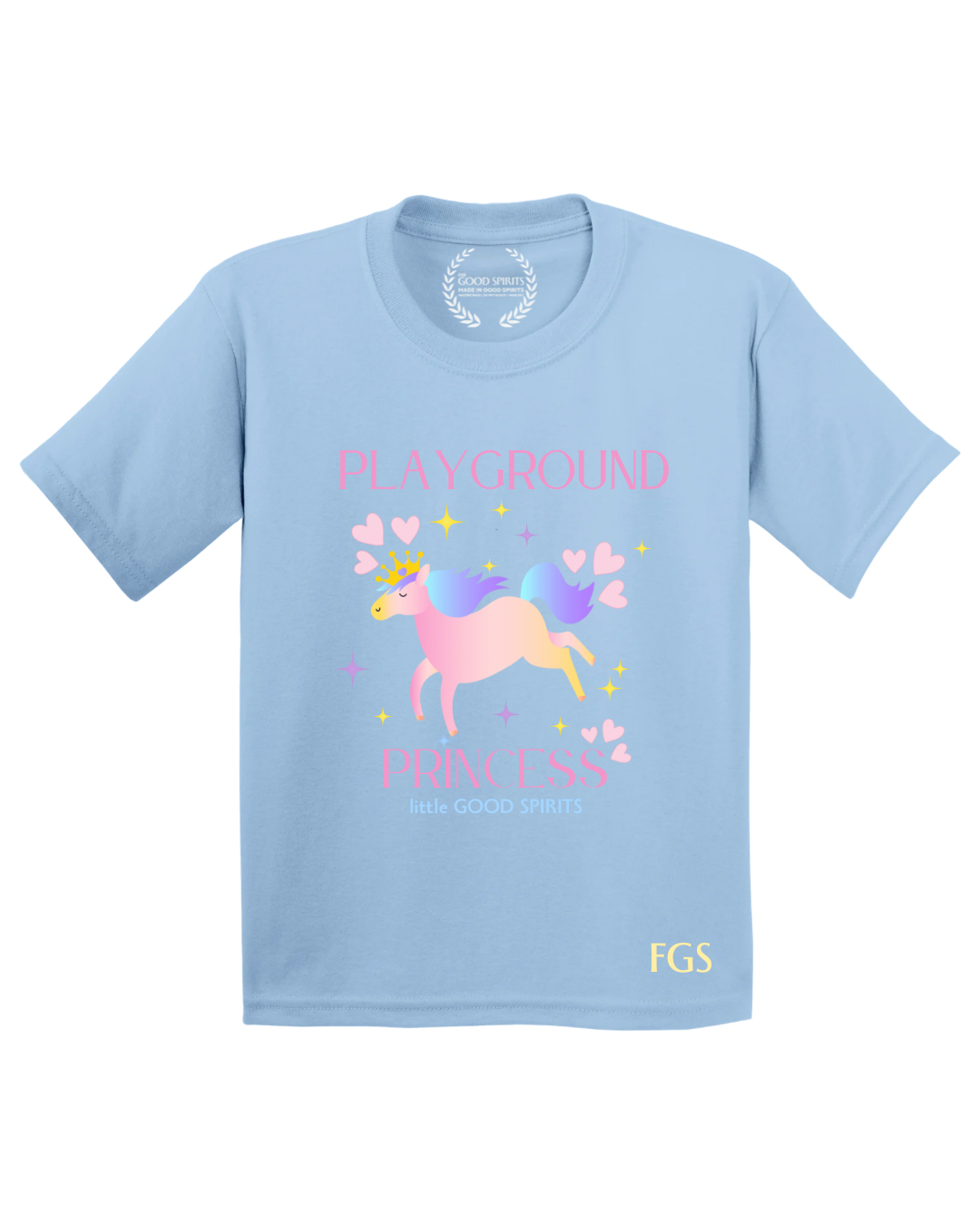 KIDS | GRAPHIC TEE | PLAYGROUND PRINCESS LIGHT BLUE