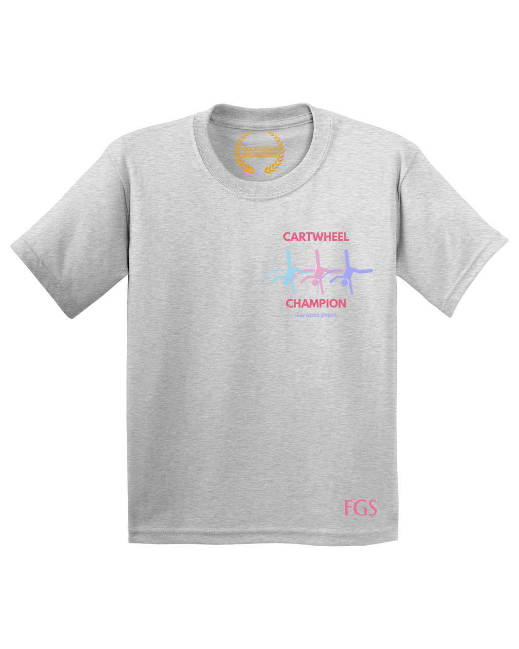 KIDS | GRAPHIC TEE | CARTWHEEL CHAMPION BADGE PINK