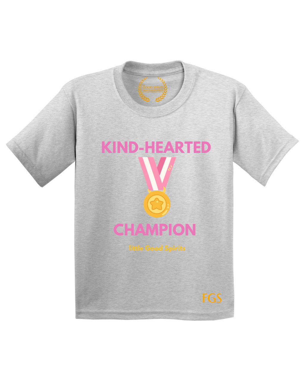 KIDS | GRAPHIC TEE | KIND HEARTED CHAMPION PINK