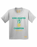 KIDS | GRAPHIC TEE | KIND HEARTED CHAMPION GREEN