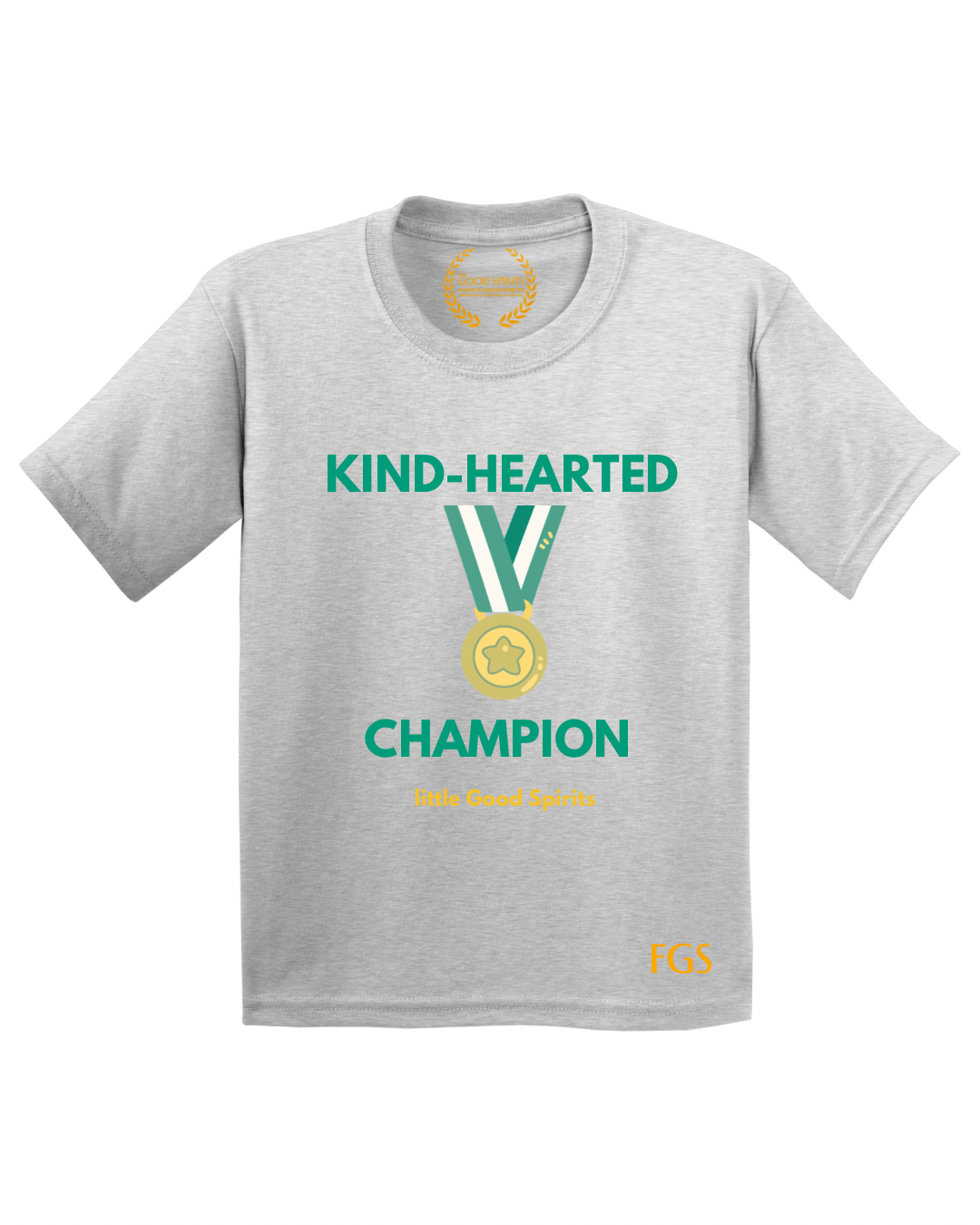 KIDS | GRAPHIC TEE | KIND HEARTED CHAMPION GREEN