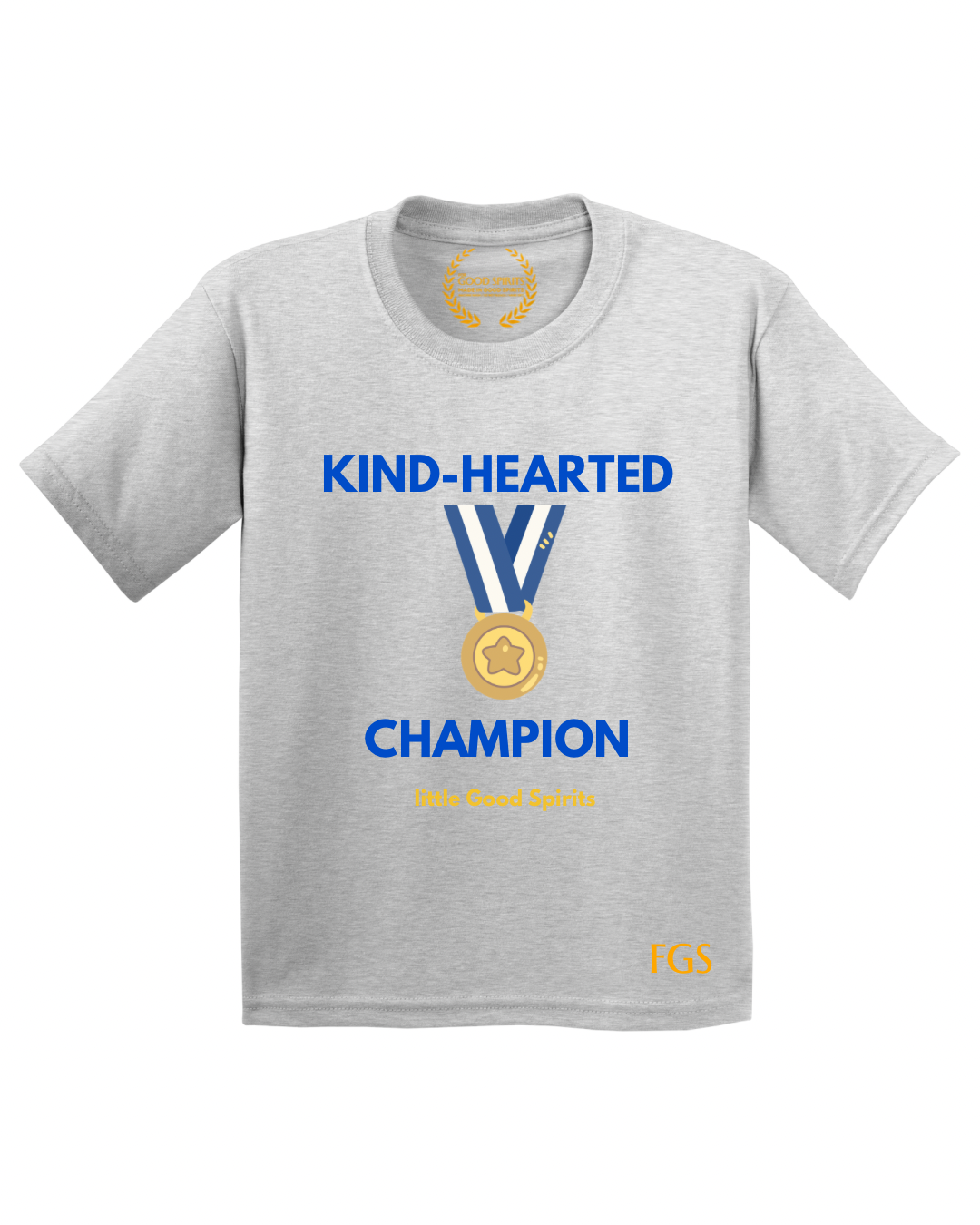KIDS | GRAPHIC TEE | KIND HEARTED CHAMPION BLUE